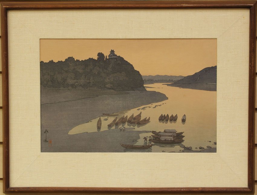 HIROSHI YOSHIDA, Woodblock Print sight- 9 1/2" x 14": HIROSHI YOSHIDA, Woodblock Print sight- 9 1/2" x 14"