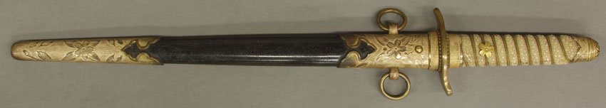 IMPERIAL JAPANESE NAVY DIRK circa 1935 with bag: IMPERIAL JAPANESE NAVY DIRK circa 1935 with bag