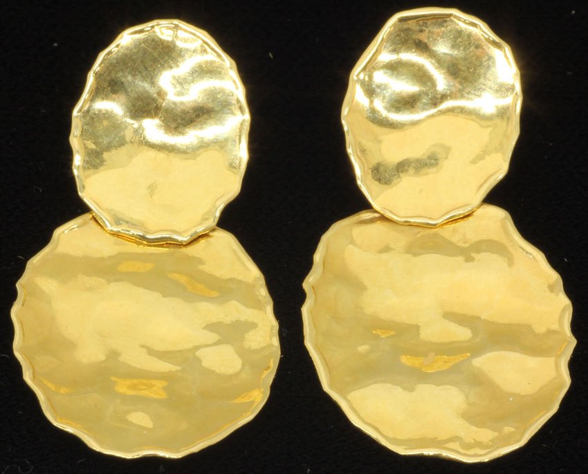 PAIR OF STAMPED 14KT EARRINGS weight- 8 grams: PAIR OF STAMPED 14KT EARRINGS weight- 8 grams