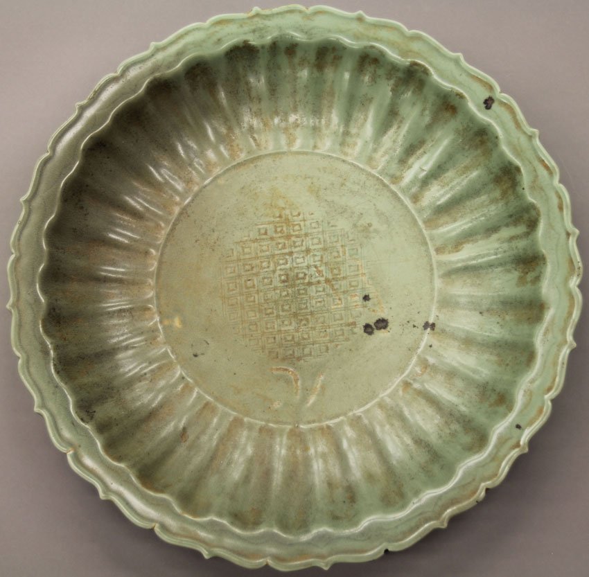 CHINESE CELADON CHARGER diameter- 24 3/4": CHINESE CELADON CHARGER diameter- 24 3/4"