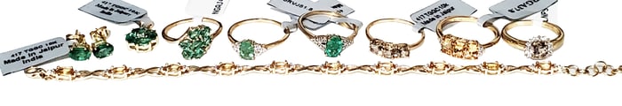 LADYS 10KT JEWELRY- LOT OF (9) PCS.