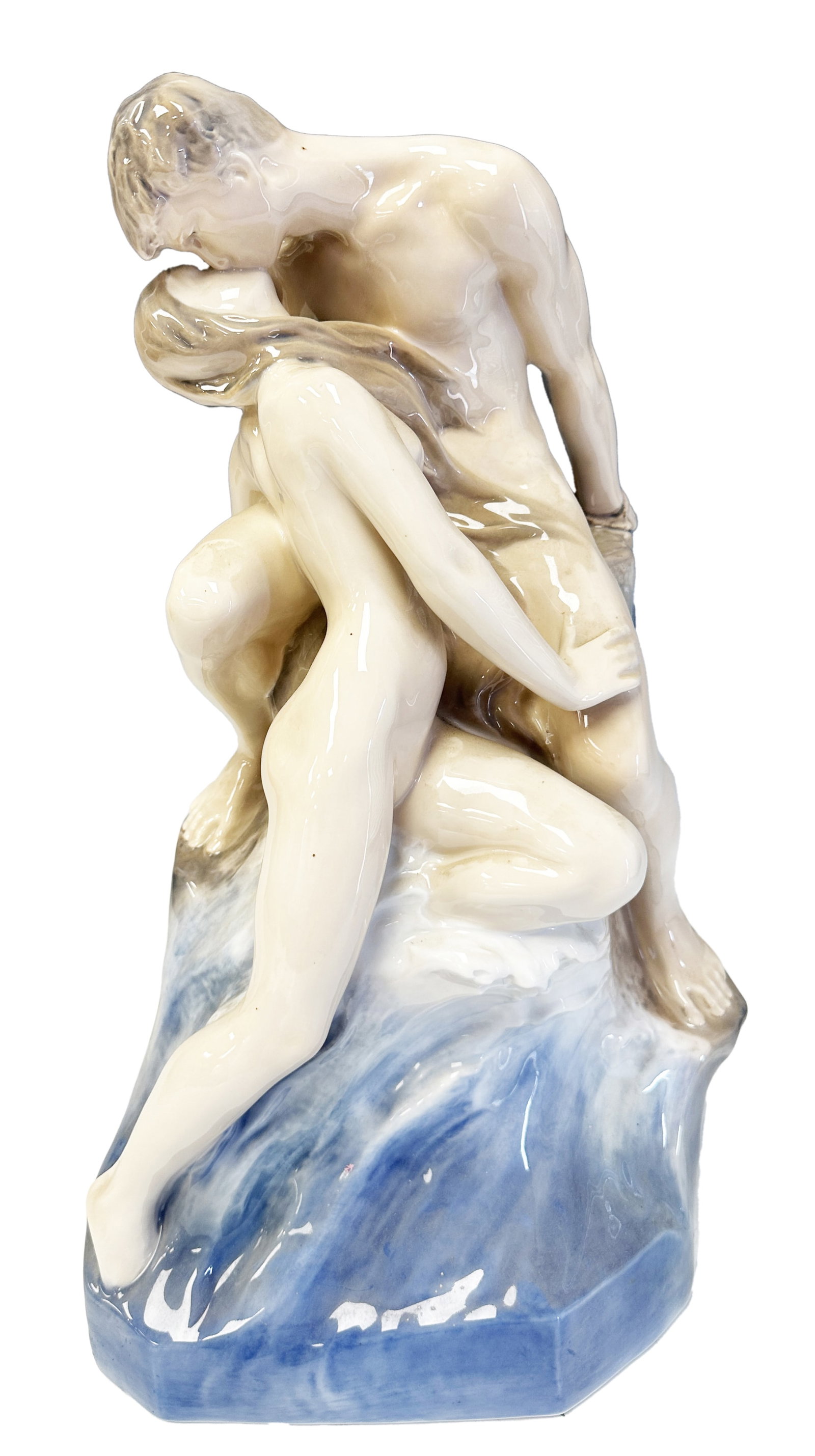 ROYAL COPENHAGEN PORCELAIN FIGURE: Title- The Wave and the Rock Height- 18" Third party shipping only for this lot
