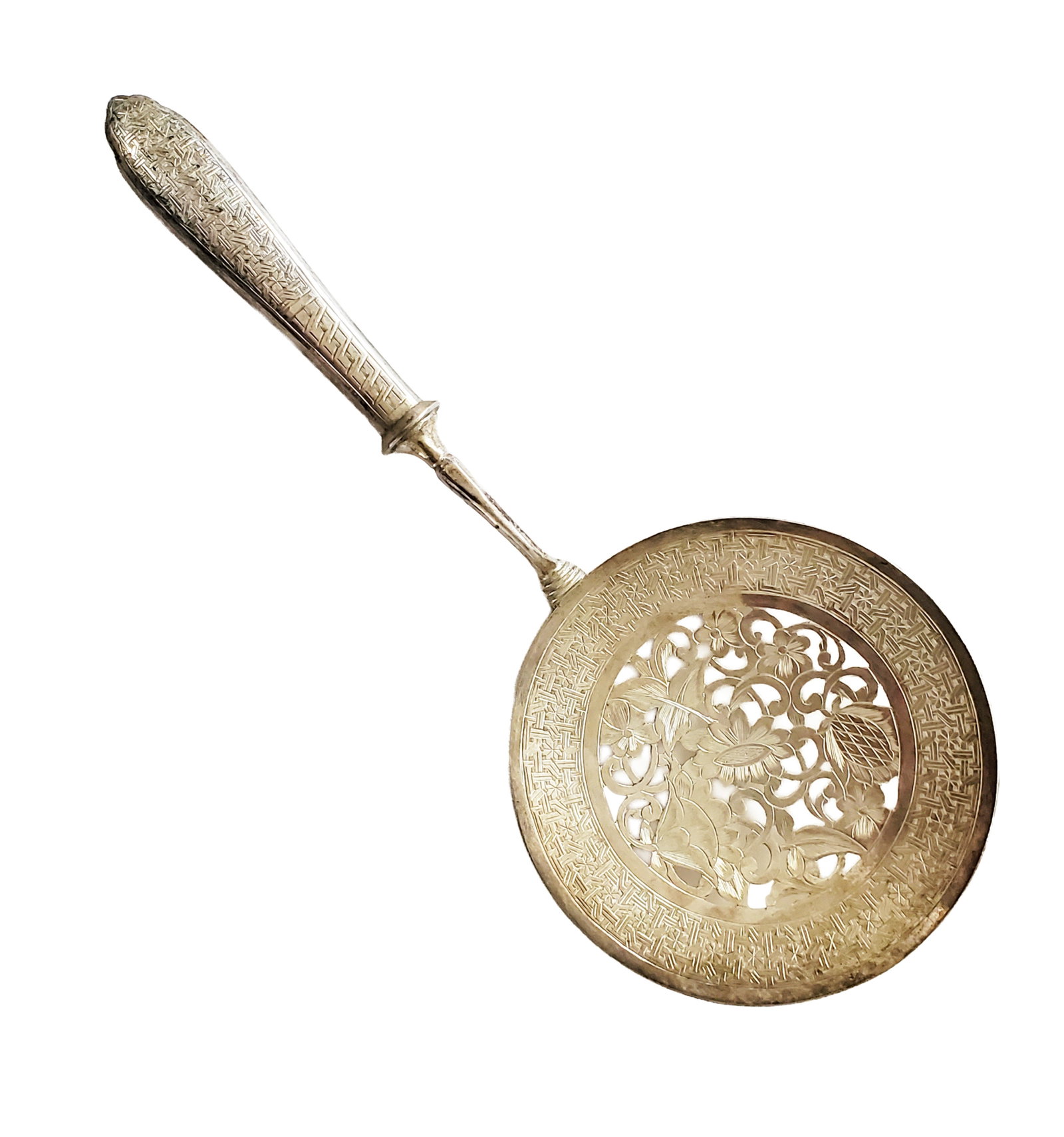 CHINESE SILVER RETICULATED SERVING PC.: Weight- 5.2 troy ozs. Shipping U.S. $25 plus insurance
