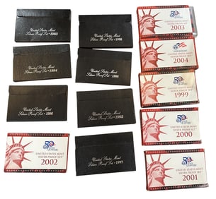 U.S. MINT PROOF SETS- LOT OF (13)