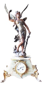 FRENCH SPELTER FIGURAL CLOCK, CA. 1900'S