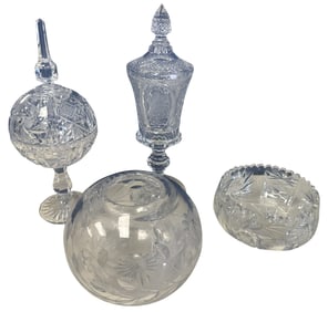 LOT OF (4) PCS. CUT CRYSTAL