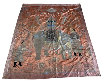 CHINESE 19TH C. SILK TAPESTRY