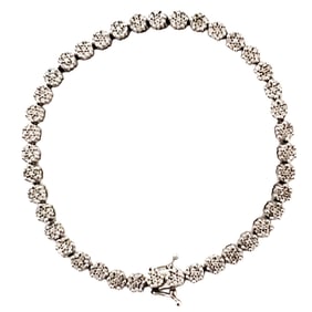 LADYS DIAMOND WHITE GOLD 14KT TENNIS BRACELET