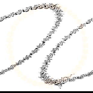 LADYS DIAMOND WHITE GOLD 14KT TENNIS BRACELET: Weight- 9.7 grams Length- 7" Shipping U.S. $20 plus insurance