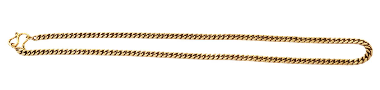 18KT Y.G CHAIN NECKLACE: No stamp mark Weight- 44.6 grams Length- 20" Shipping U.S. $20 plus insurance