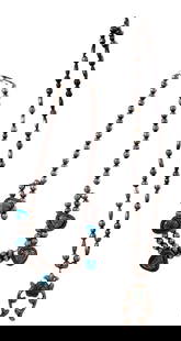 NATIVE AMERICAN SILVER SQUASH BLOSSOM NECKLACES: (2) total in lot Weight- 145.3 grams Shipping U.S. $25 plus insurance