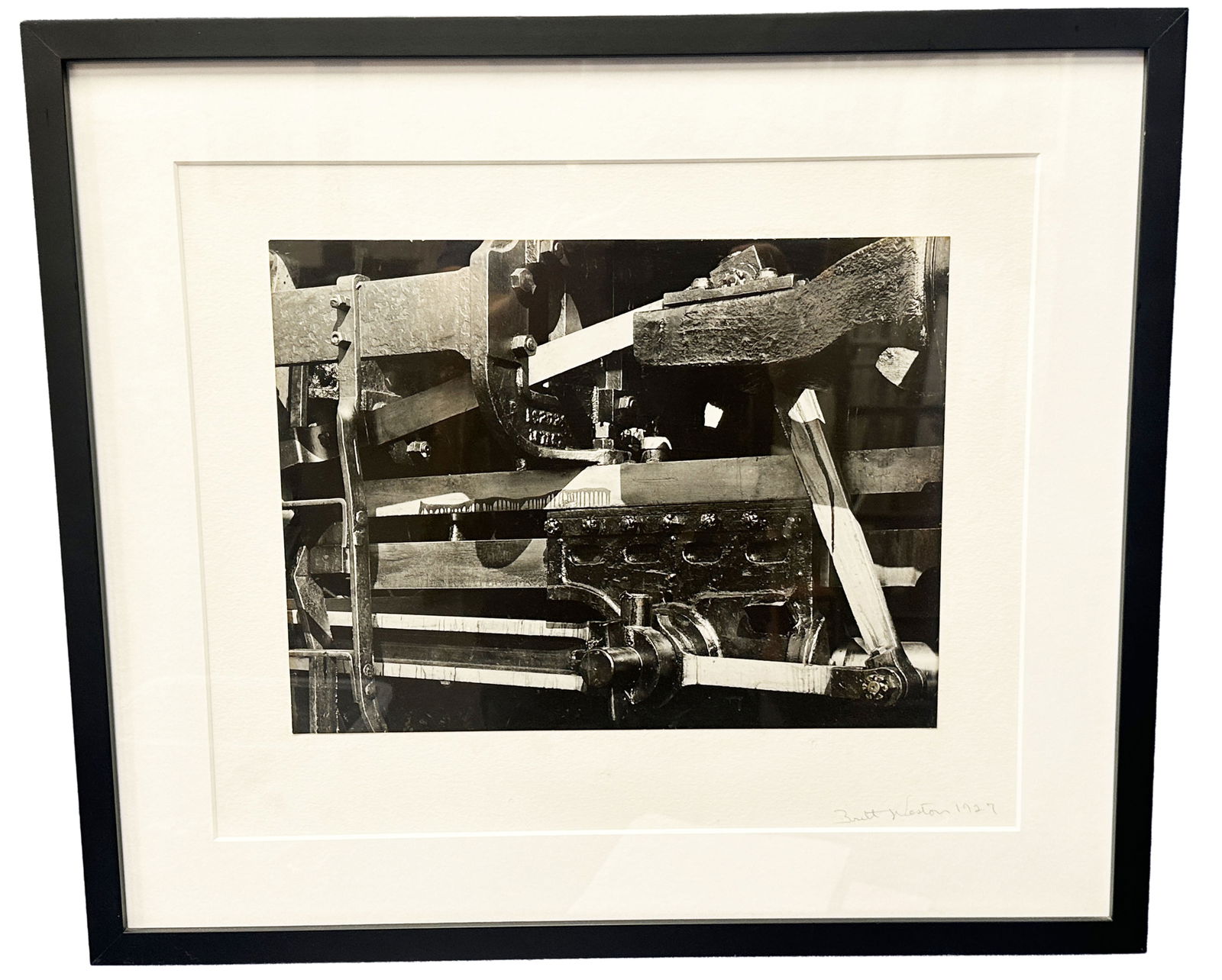 BRETT WESTON (1911-1993) "ABSTRACTIONS" PHOTOGRAPH: Pencil signed and dated 1927 Sight- 10 1/4" x 13 1/2" Overall- 19 1/2" x 22 1/4" Third party shipping for this lot