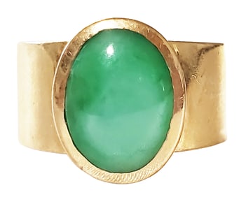 LADYS JADE 14KT Y.G. RING