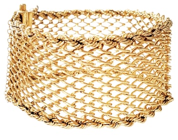 LADYS 18KT WOVEN GOLD BRACELET