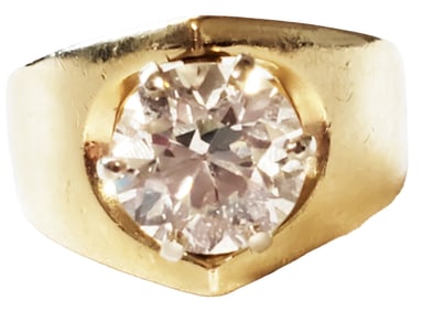 LADYS 2.5 CTS. DIAMOND EUROPEAN CUT 14KT RING