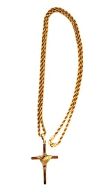 GOLD STAMPED 916 Y.G CROSS & CHAIN