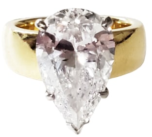 LADYS PEAR SHAPED DIAMOND 18KT/PLAT. RING