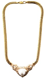 LADYS 18KT DIAMOND & PEARL NECKLACE