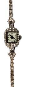 LADYS DIAMOND & PLATINUM GIRARD WRISTWATCH