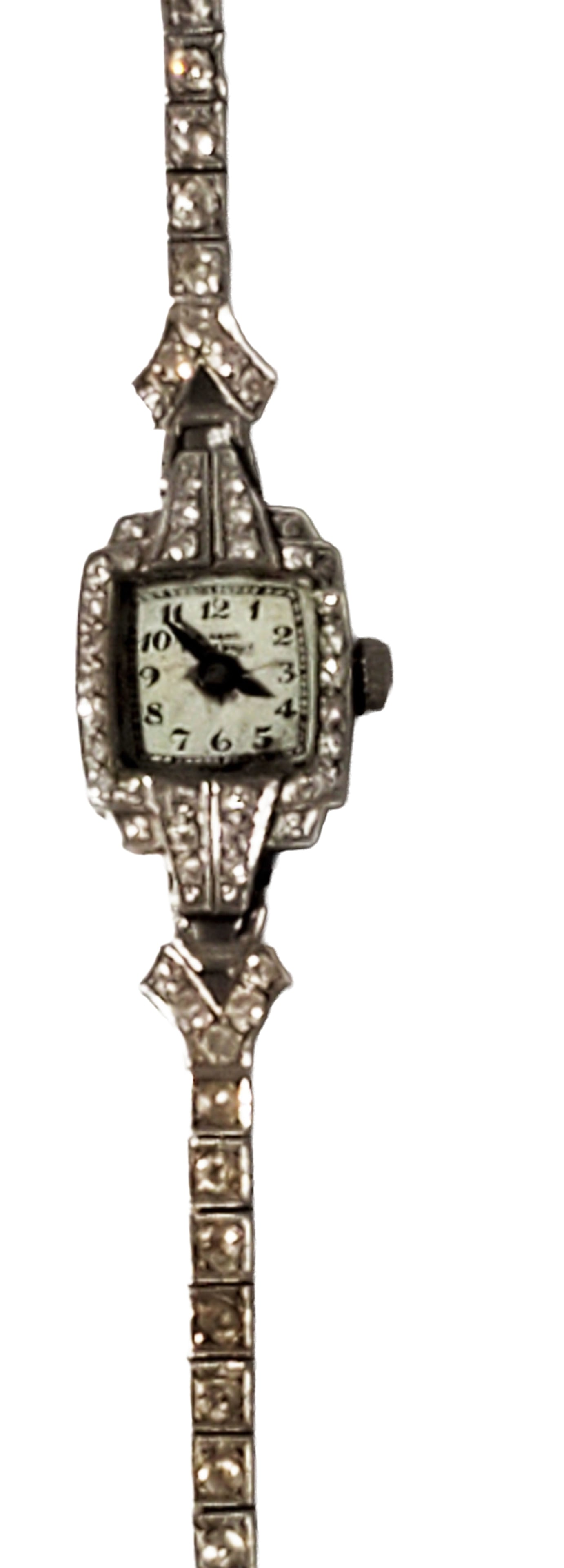 LADYS DIAMOND & PLATINUM GIRARD WRISTWATCH: Weight- 16.4 grams Shipping U.S. $20 plus insurance