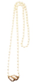 LADYS STRAND OF PEARL NECKLACE W/ 14KT CLASP