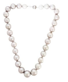 LADYS SILVER PEARL STRAND NECKLACE