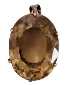 LADYS 10KT TOPAZ PENDANT