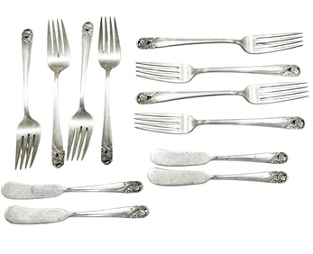 STERLING SILVER FLATWARE- (12) PCS.
