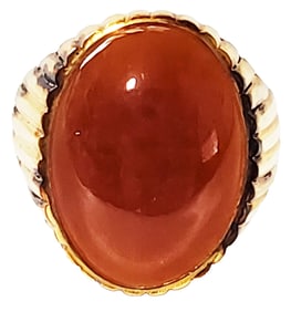 JADE CARNELIAN COLOR 14KT RING