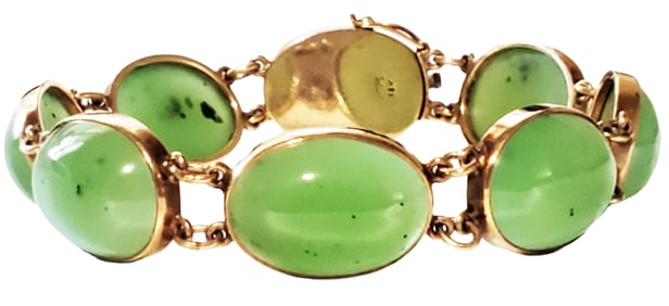 LADYS JADE 14KT BRACELET