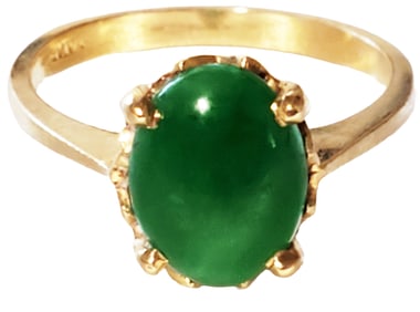 JADE CABACHON 14KT RING