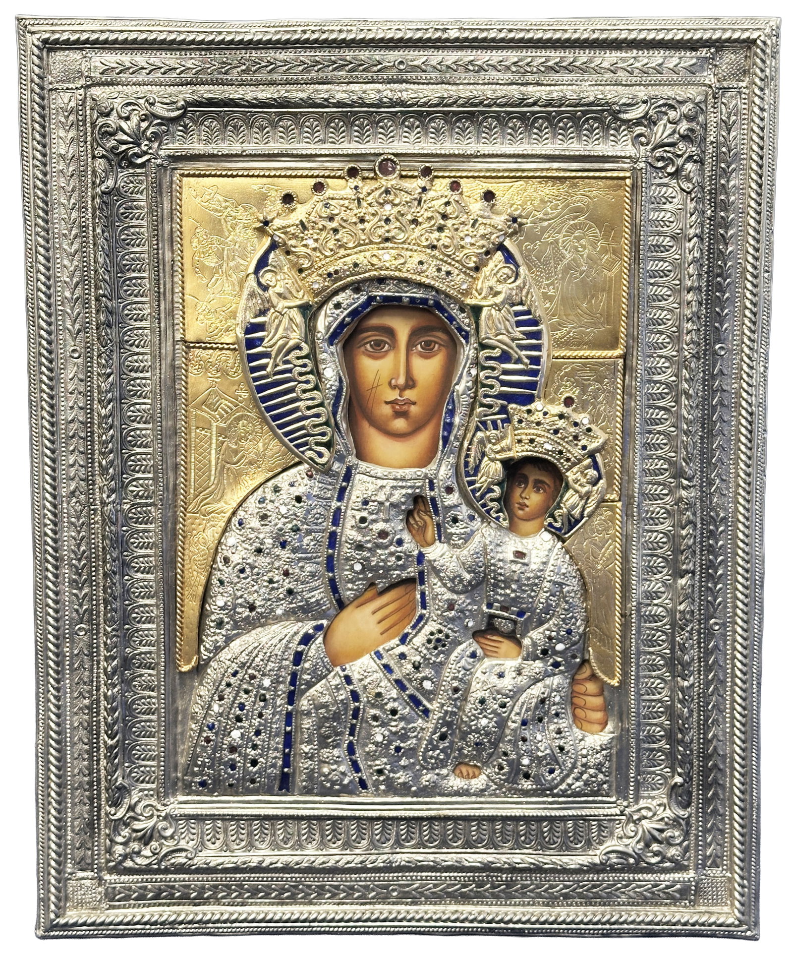 EASTERN RELIGIOUS ICON: Madonna & Child Overall- 13" x 16" Shipping U.S. $35 plus insurance