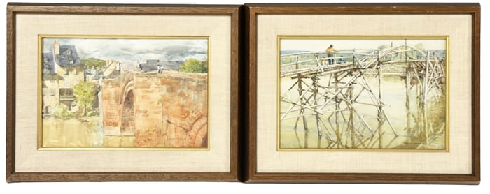 DONALD TEAGUE ()- LOT OF (2) WATERCOLORS