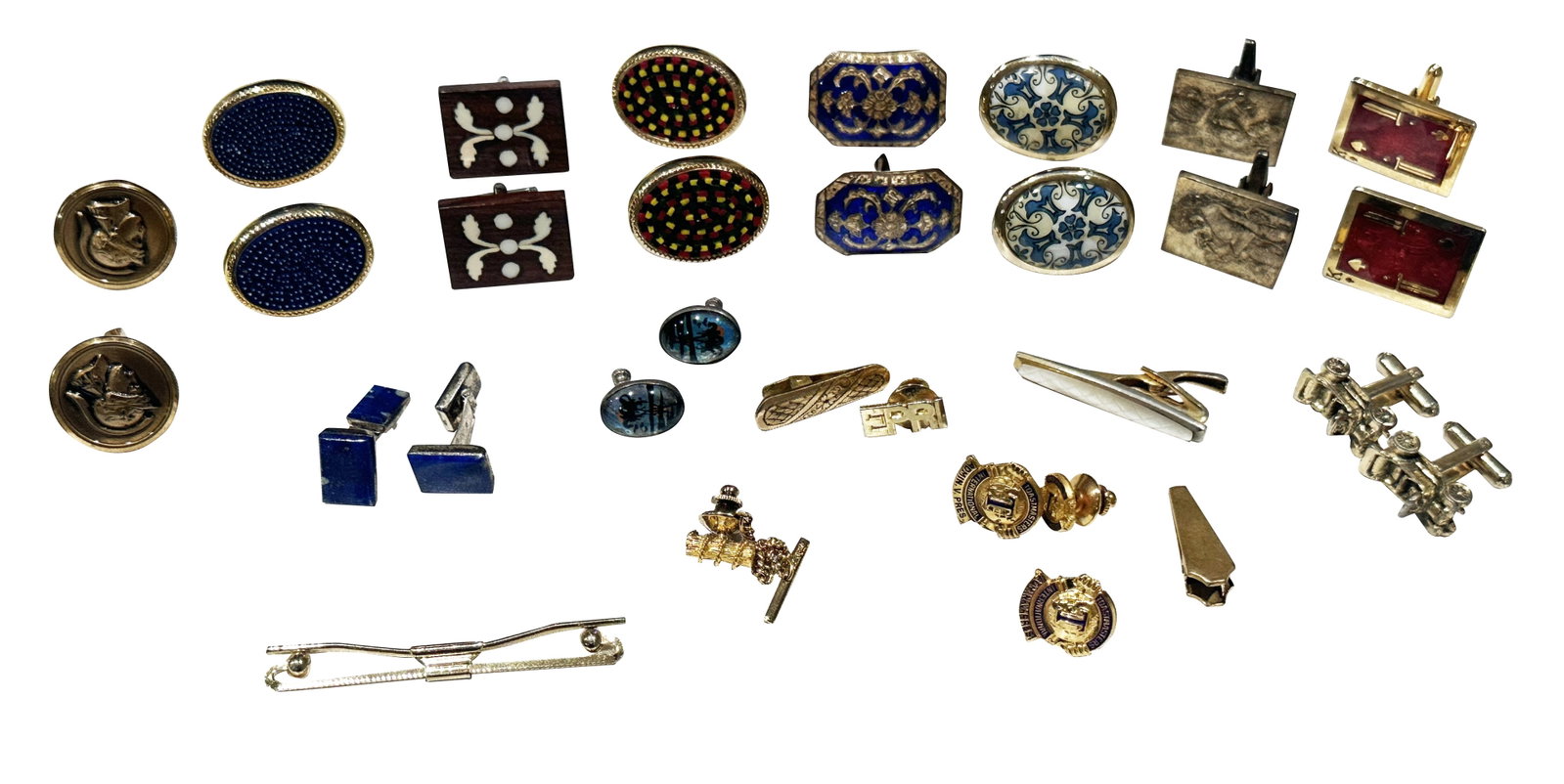 LOT OF (13) PAIRS OF CUFF LINKS- ALL PLATED: Weight- 215 grams Shipping U.S. $20 plus insurance