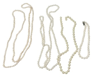 LOT OF (4) PEARL STRAND OF NECKLACES