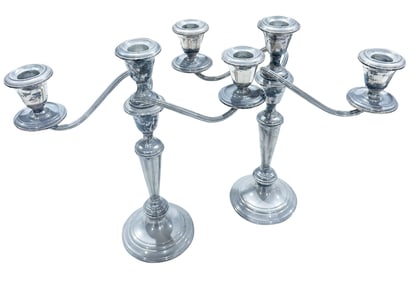 STERLING SILVER CANDLEABRAS