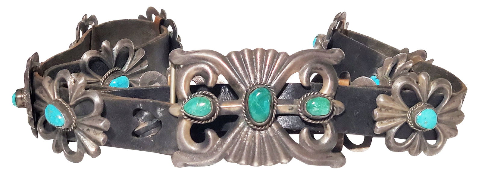 NATIVE AMERICAN NAVAJO SILVER TURQUOISE BELT (1 of 20)