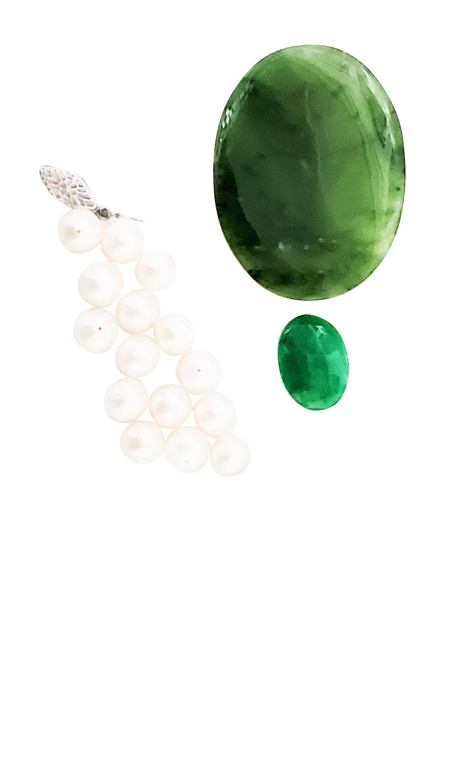 JEWELRY LOT- STAR SAPPHIRE, JADE, PEARLS: ?.
