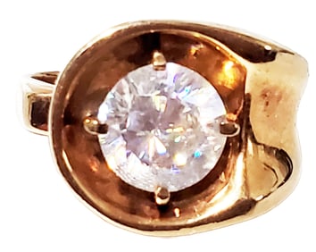 LADYS YELLLOW GOLD (TESTED) W/ COLORED STONE