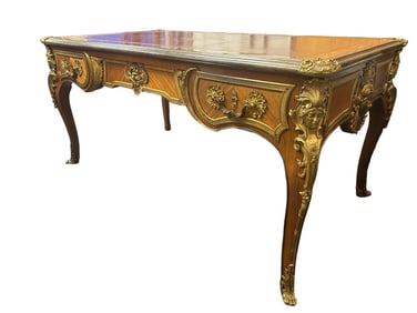 LOUIS XV STYLE GILT MOUNTED BUREAU PLAT