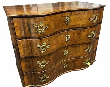 18TH C. WALNUT BAROQUE CHEST OF DRAWERS