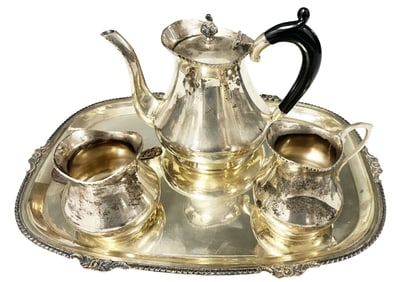 SILVER PLATED FOUR PIECE TEA SERVICE