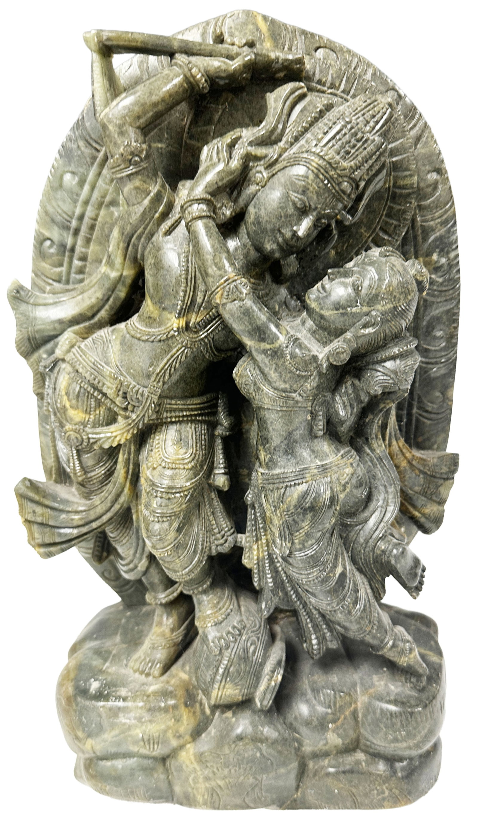SOUTH EAST ASIAN STONE SCULPTURE: Height- 12"