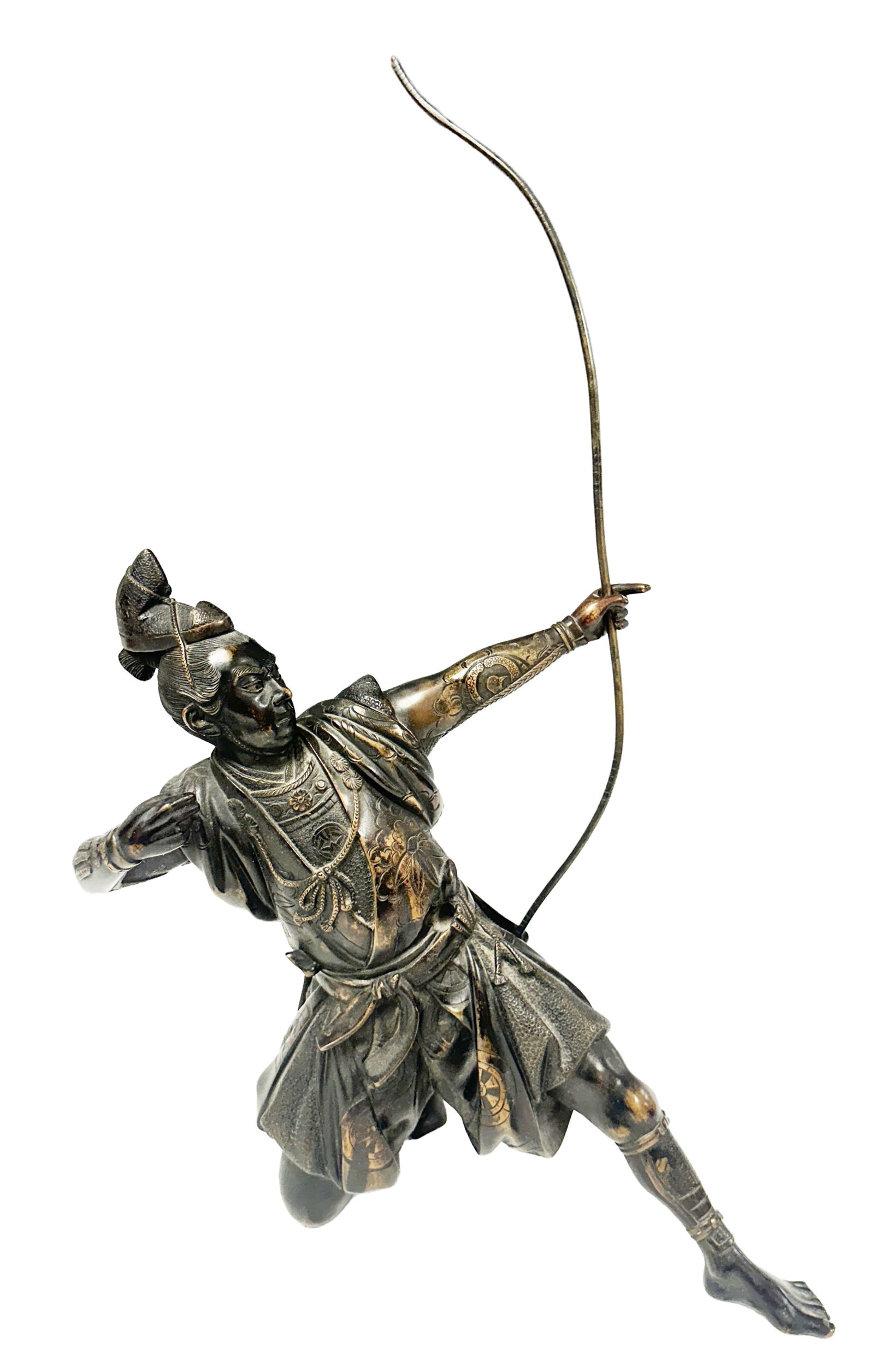 SOUTH EAST ASIAN CAST BRONZE OF ARCHER: Height- 15"