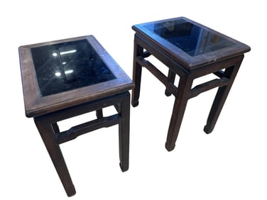 PAIR OF CHINESE ROSEWOOD SIDE TABLES
