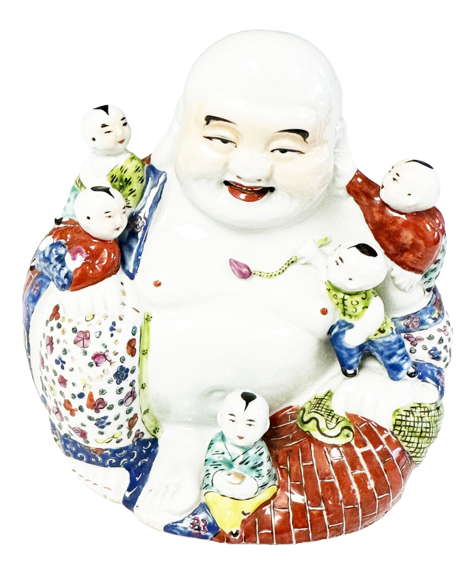 CHINESE PORCELAIN VINTAGE BUDDHA W/ MARK (1 of 4)