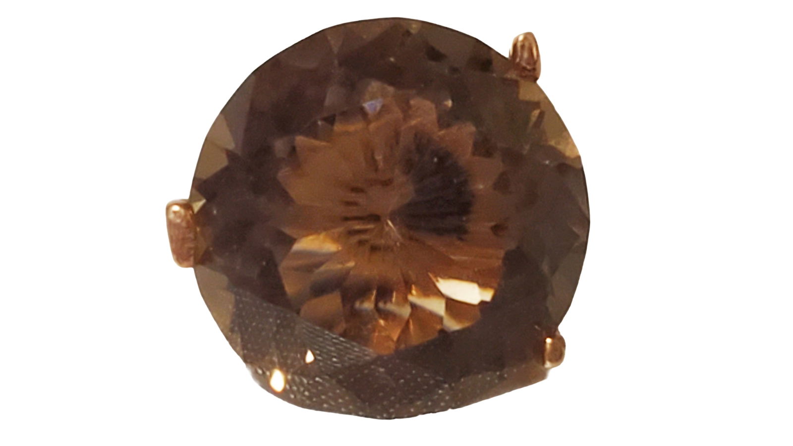 LADYS 14KT ROUND TOPAZ CENTER STONE RING (1 of 5)