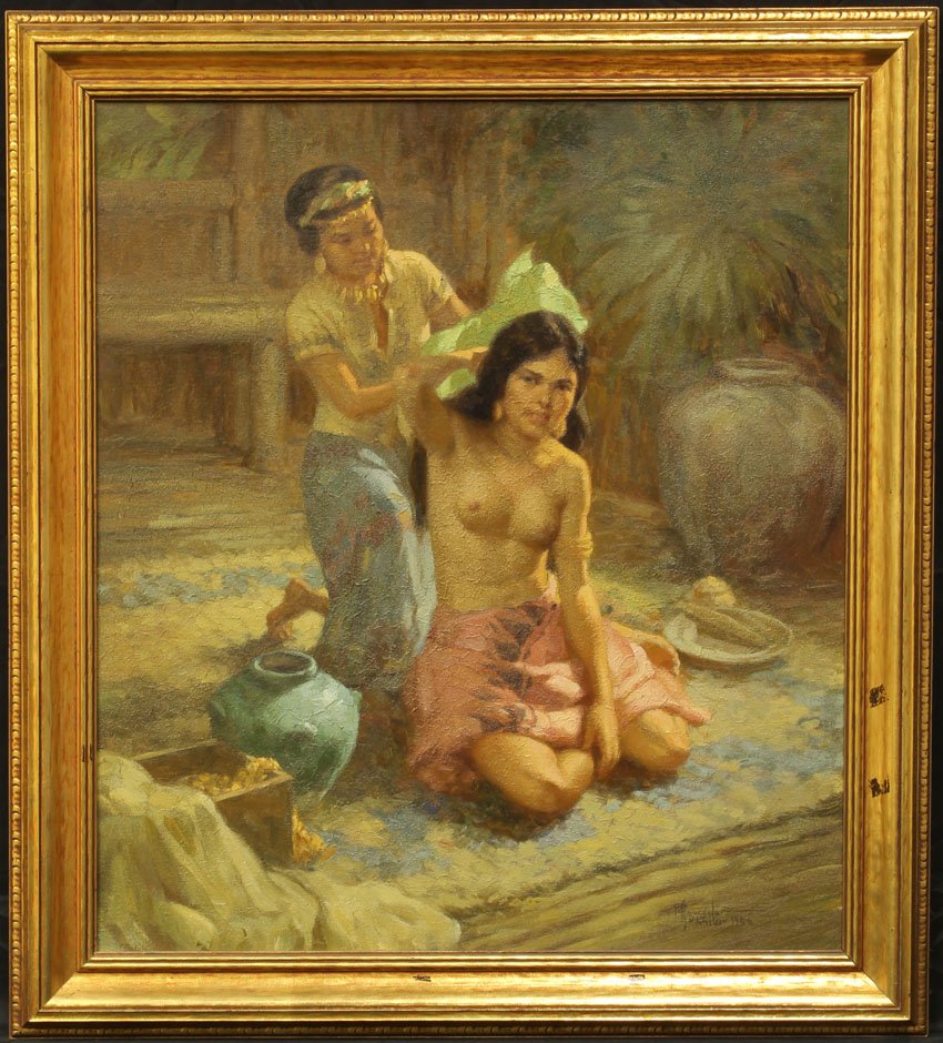 FERNANDO CUETO AMORSOLO OIL ON CANVAS Malia, dated1950 : FERNANDO CUETO AMORSOLO OIL ON CANVAS Malia, dated1950 sight- 22" x 25"