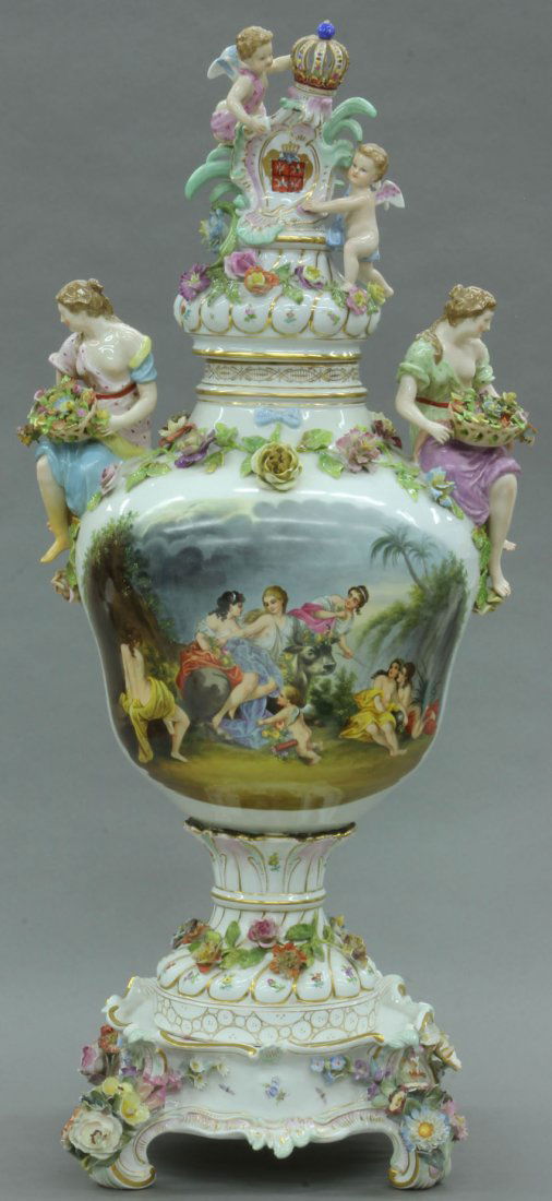 MEISSEN PORCELAIN URN height- 32"