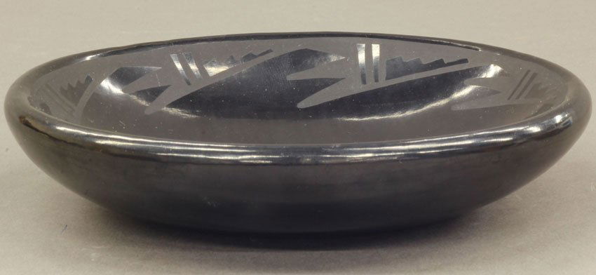 BLUE CORN, SAN ILDEFONSO POTTERY diameter- 5 1/4": BLUE CORN, SAN ILDEFONSO POTTERY diameter- 5 1/4"